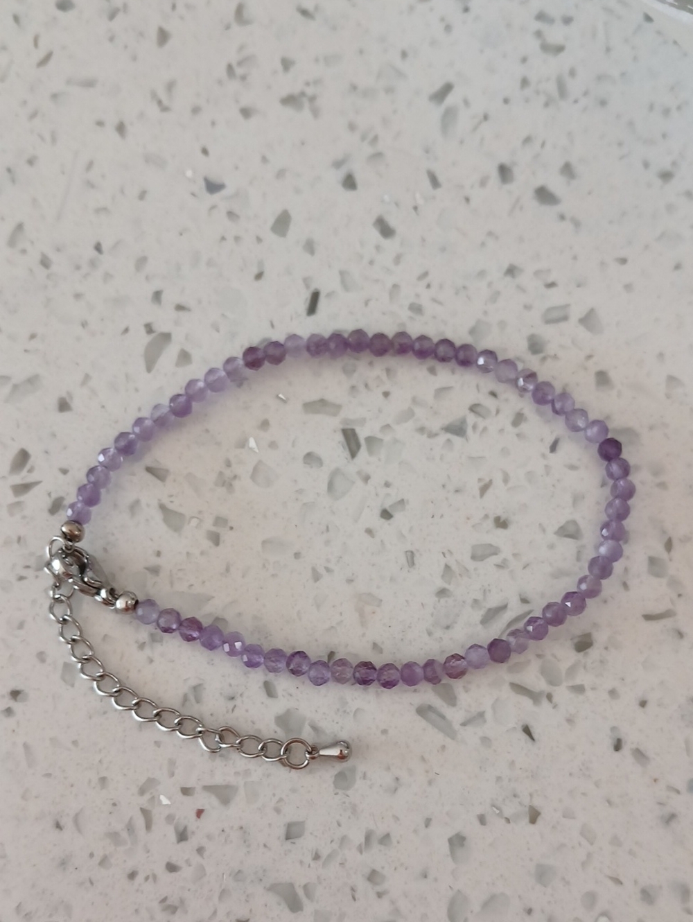 Delicate Purple Amethyst Beaded Bracelet